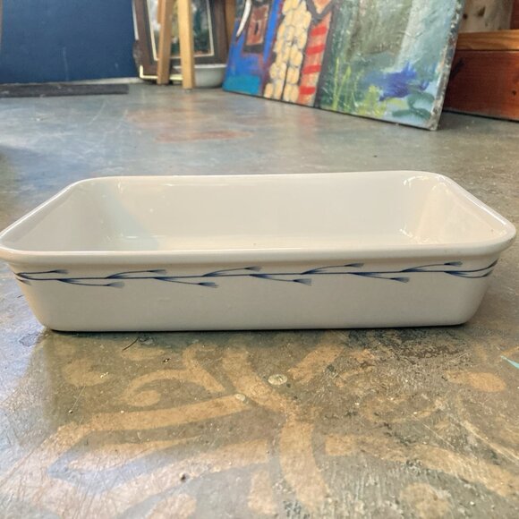 VTG Kari Trestakk Norway Casserole Porcelain Baking Dish Abstract Forks Design - Picture 1 of 11